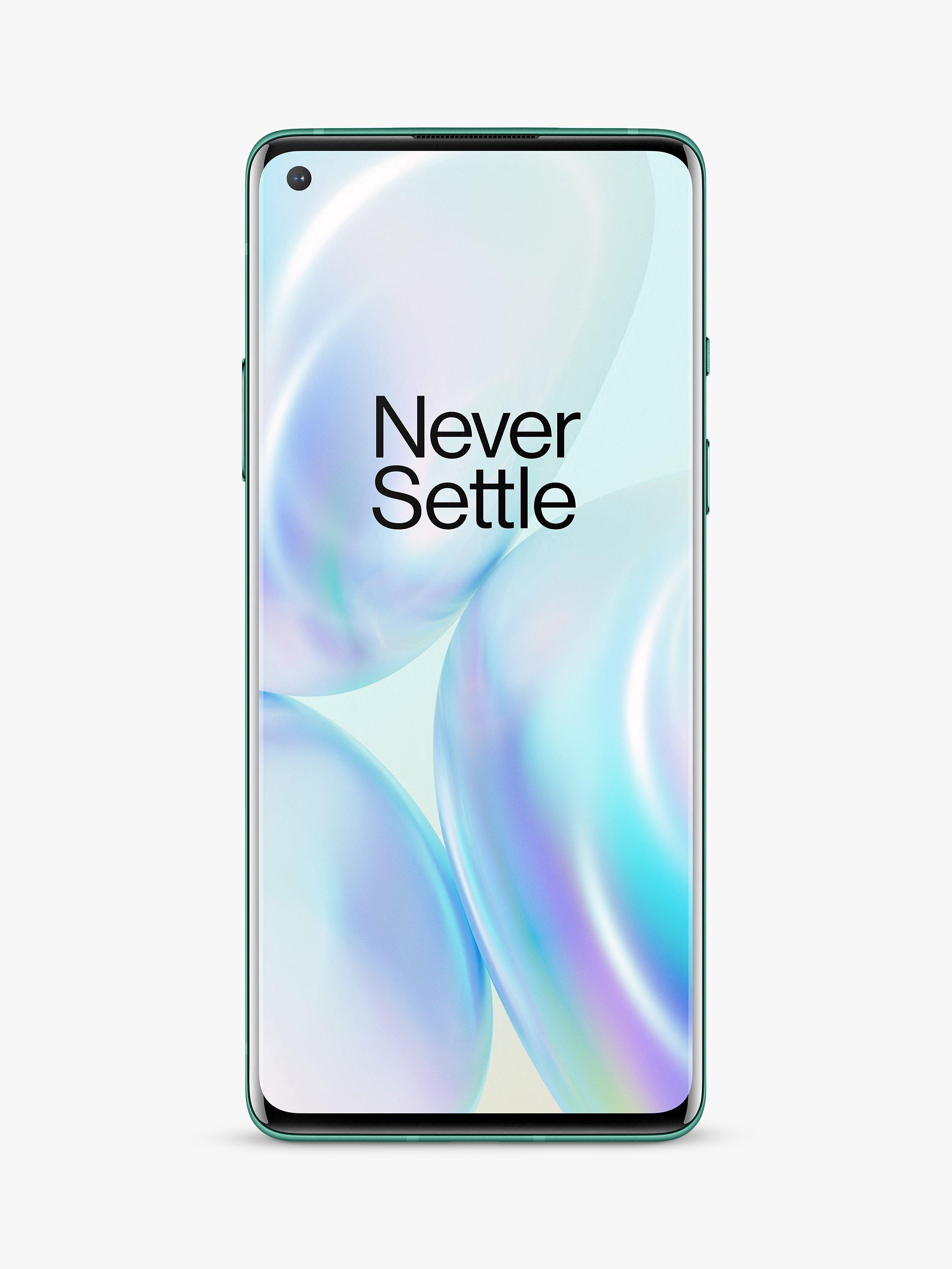OnePlus 8 Smartphone, Android, 6.55", SIM Free, 12GB RAM, 5G, SIM Free 256GB, Glacial Green