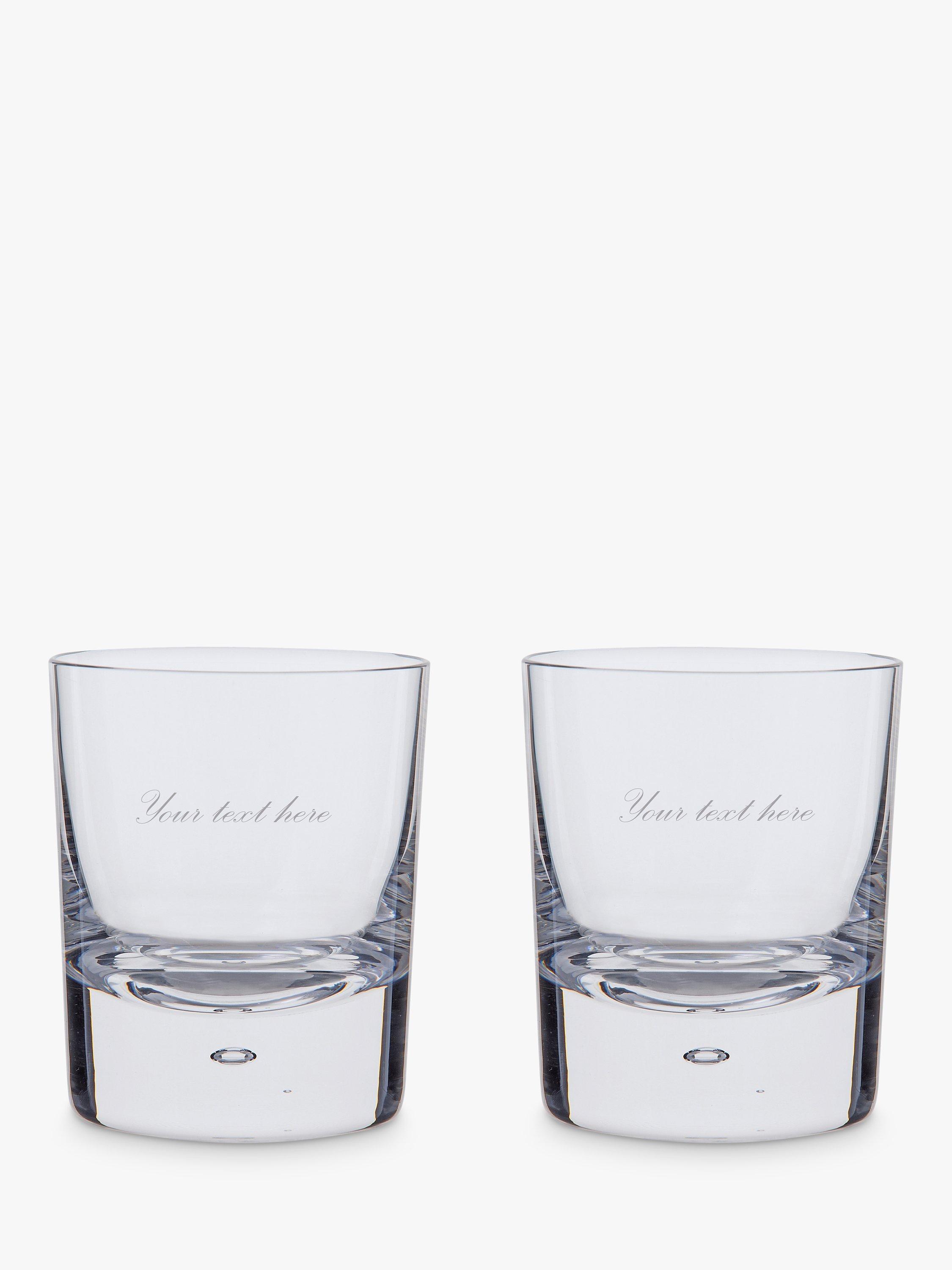 Dartington Crystal Personalised Exmoor Old Fashioned Whisky Glass Tumblers, Set of 2, 300ml, Palace Script Font