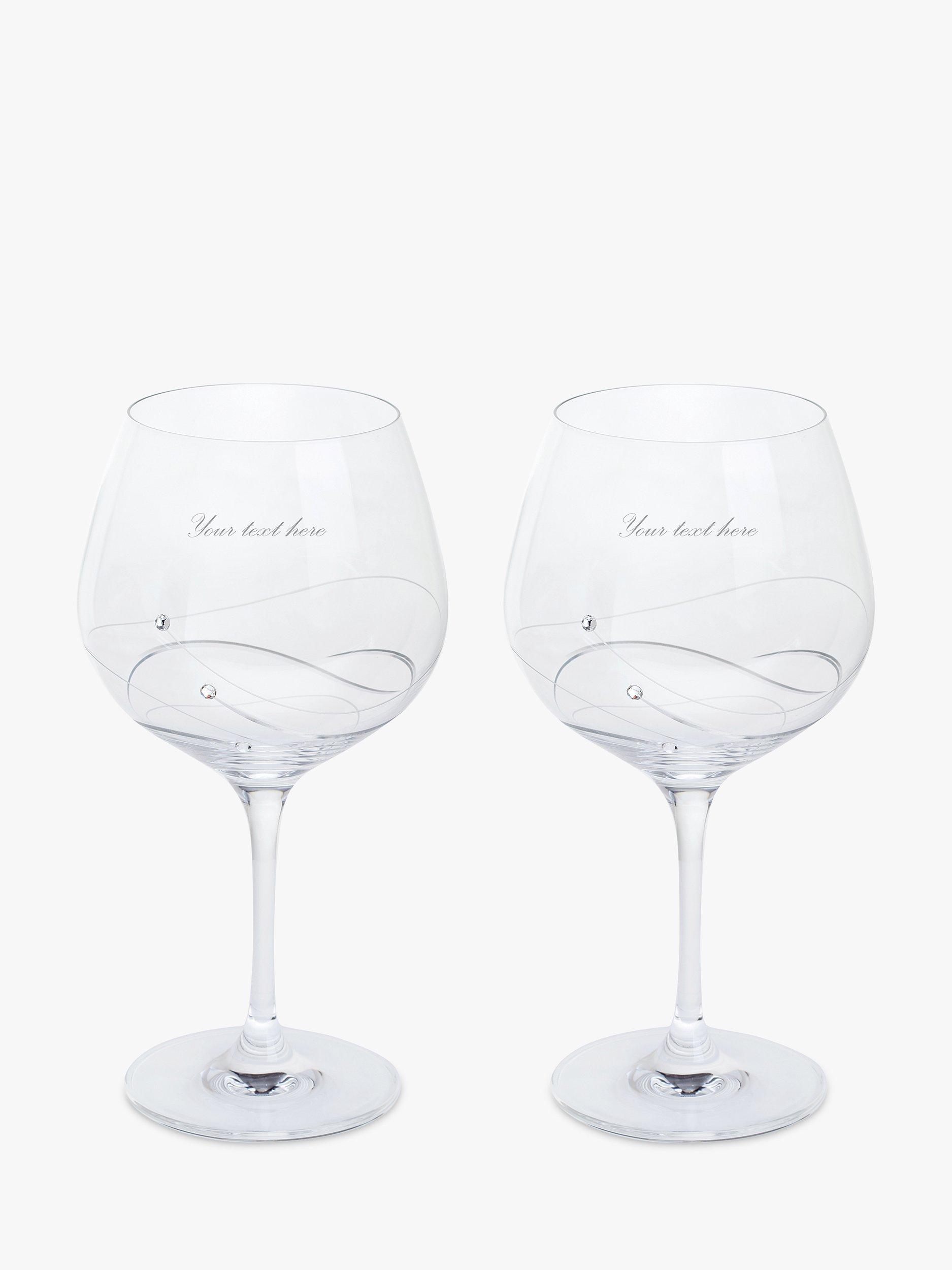 Dartington Crystal Personalised Glitz Gin & Tonic Copa Glasses, Set of 2, 520ml, Palace Script Font