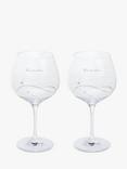 Dartington Crystal Personalised Glitz Gin & Tonic Copa Glasses, Set of 2, 520ml, Palace Script Font