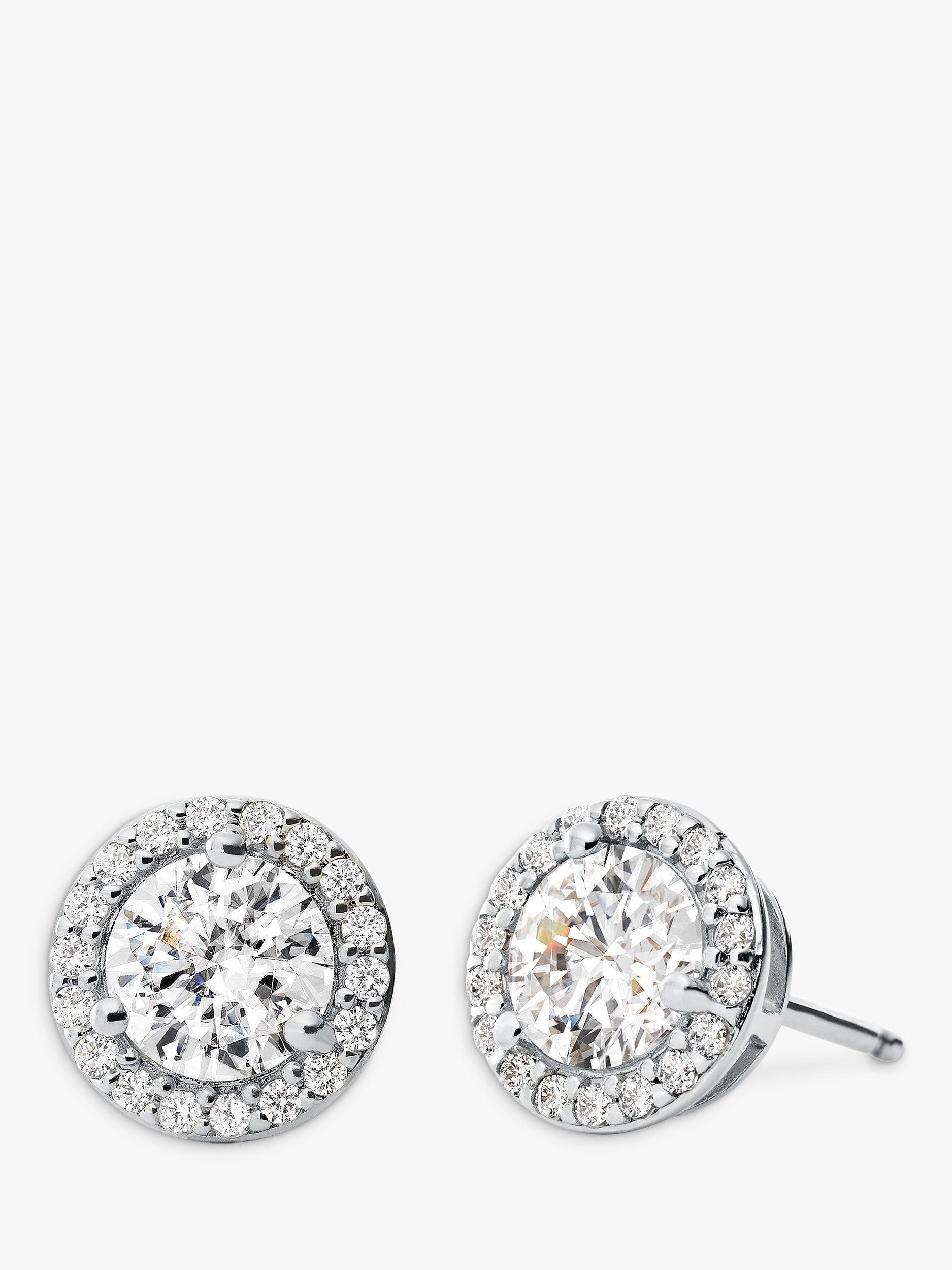 Michael Kors Cubic Zirconia Round Stud Earrings, Silver