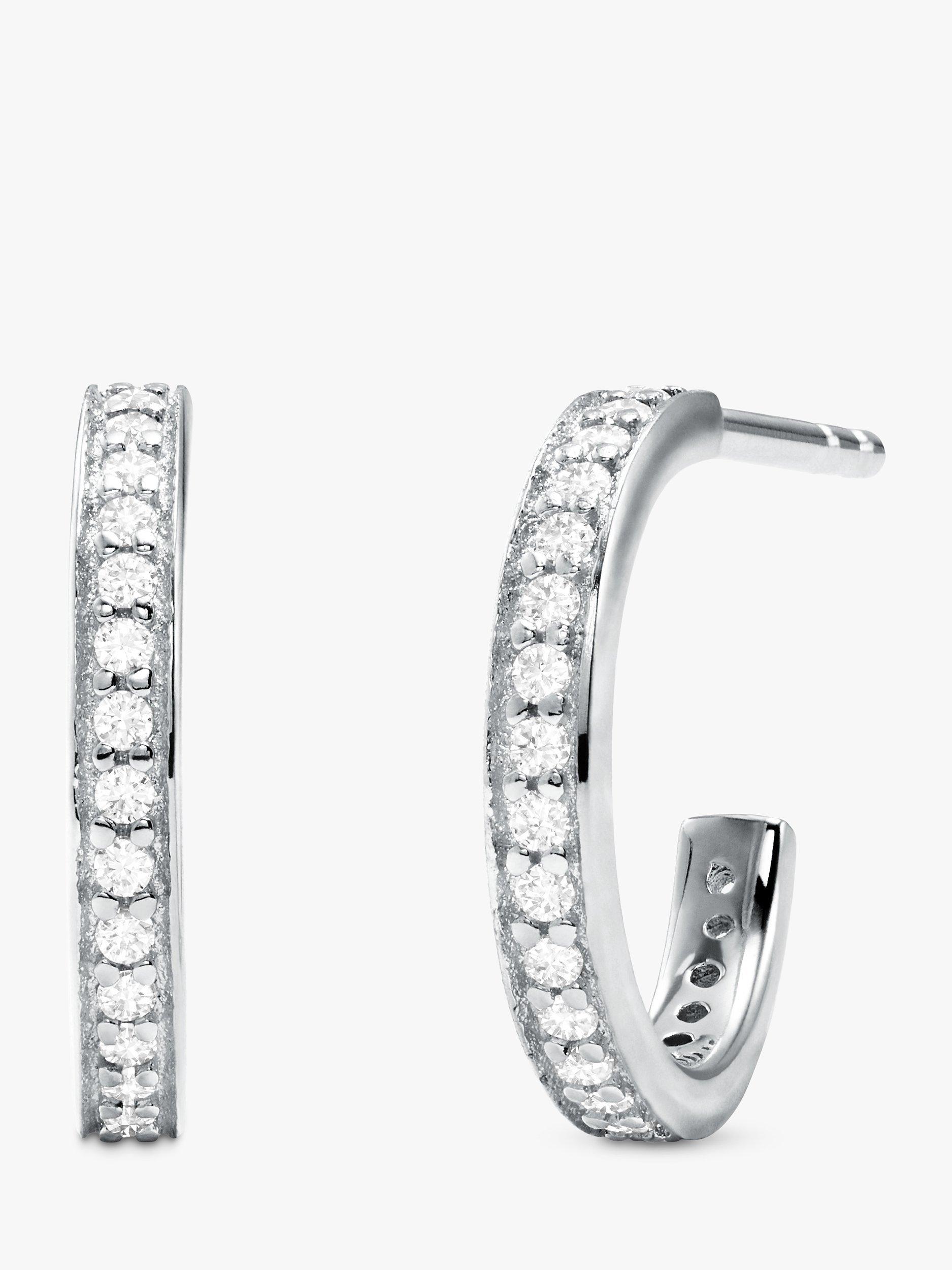 Michael Kors Cubic Zirconia Hoop Earrings, Silver
