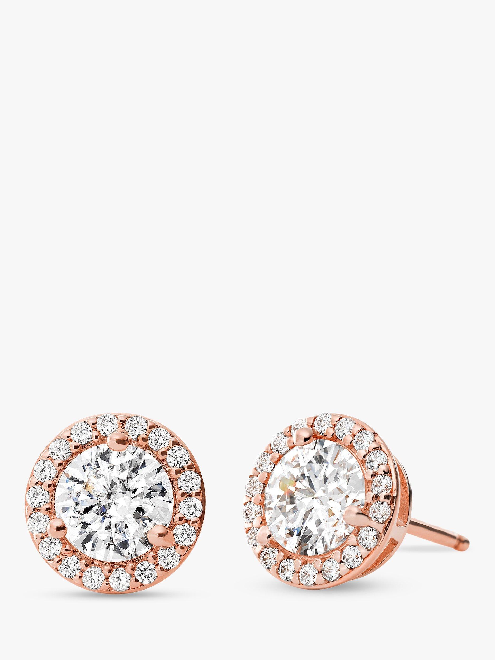Michael Kors Cubic Zirconia Round Stud Earrings, Rose Gold