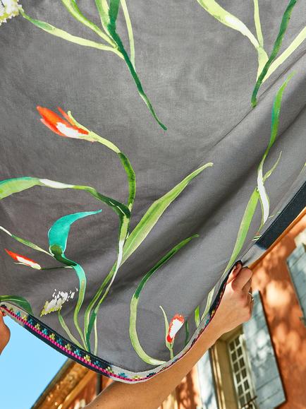 Harlequin Saona Furnishing Fabric - view 2, Kiwi/Charcoal