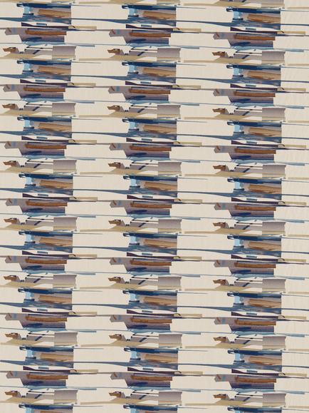 Harlequin Zeal Furnishing Fabric, Old Navy/Denim/Tan