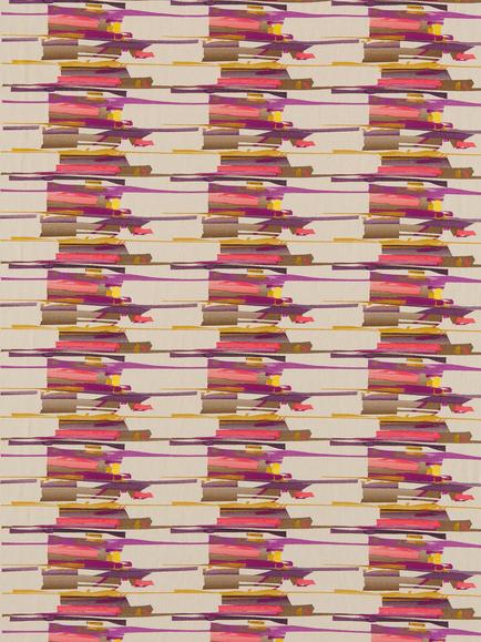 Harlequin Zeal Furnishing Fabric, Coral/Gold/Amethyst