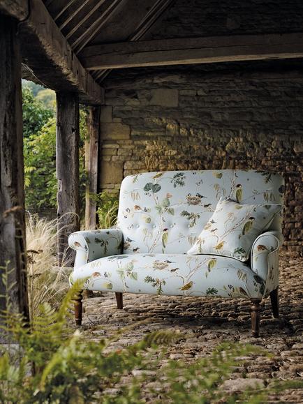 Sanderson Woodland Chorus Furnishing Fabric - view 2, Sky Blue/Multi