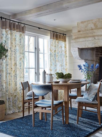 Sanderson Summer Harvest Furnishing Fabric - view 2, Cornflower/Wheat