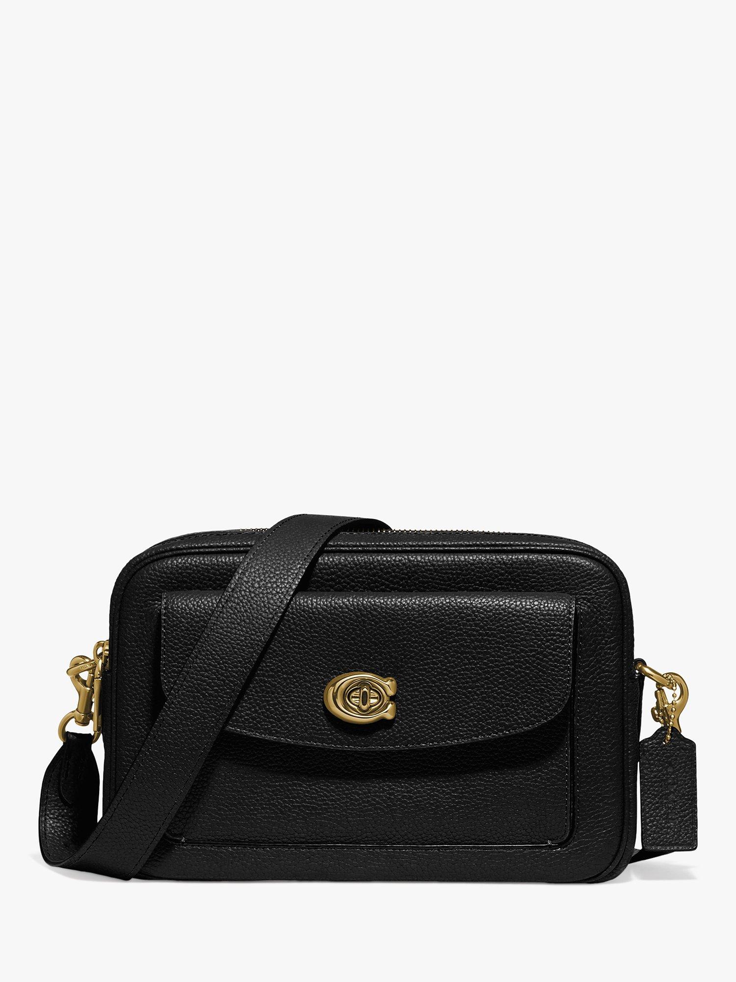 Coach Cassie Leather Cross Body Camera Bag Black