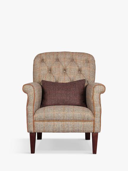 Tetrad Flynn II Armchair, Bracken with Brompton Tan Leather Piping, Bracken With Brompton Tan Piping