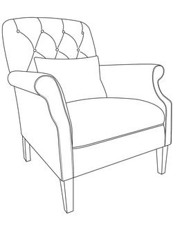 Tetrad Flynn II Armchair - view 2, Overcast Speckle