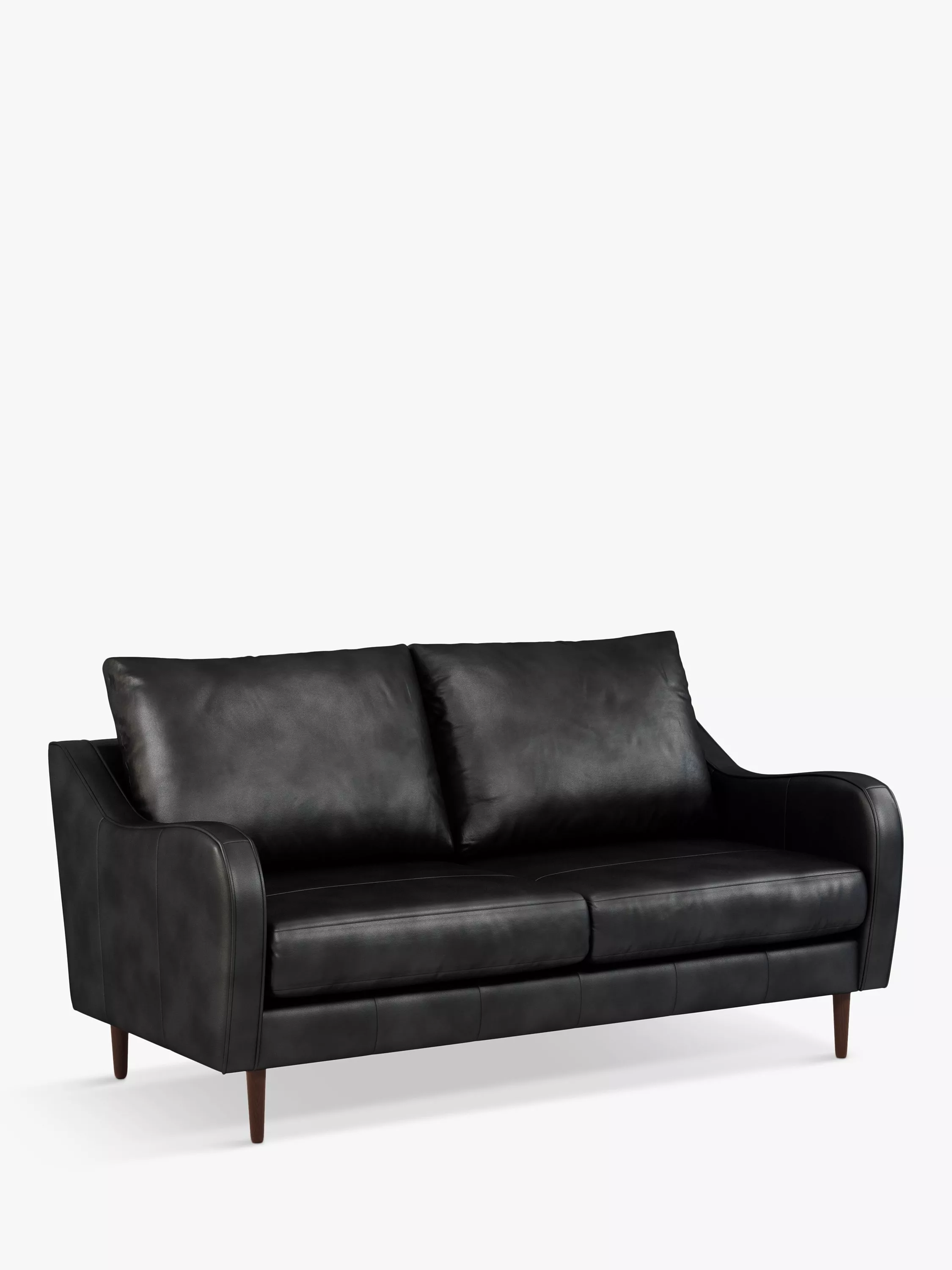 John Lewis & Partners Harp High Back Large 3 Seater Leather Sofa, Dark Leg