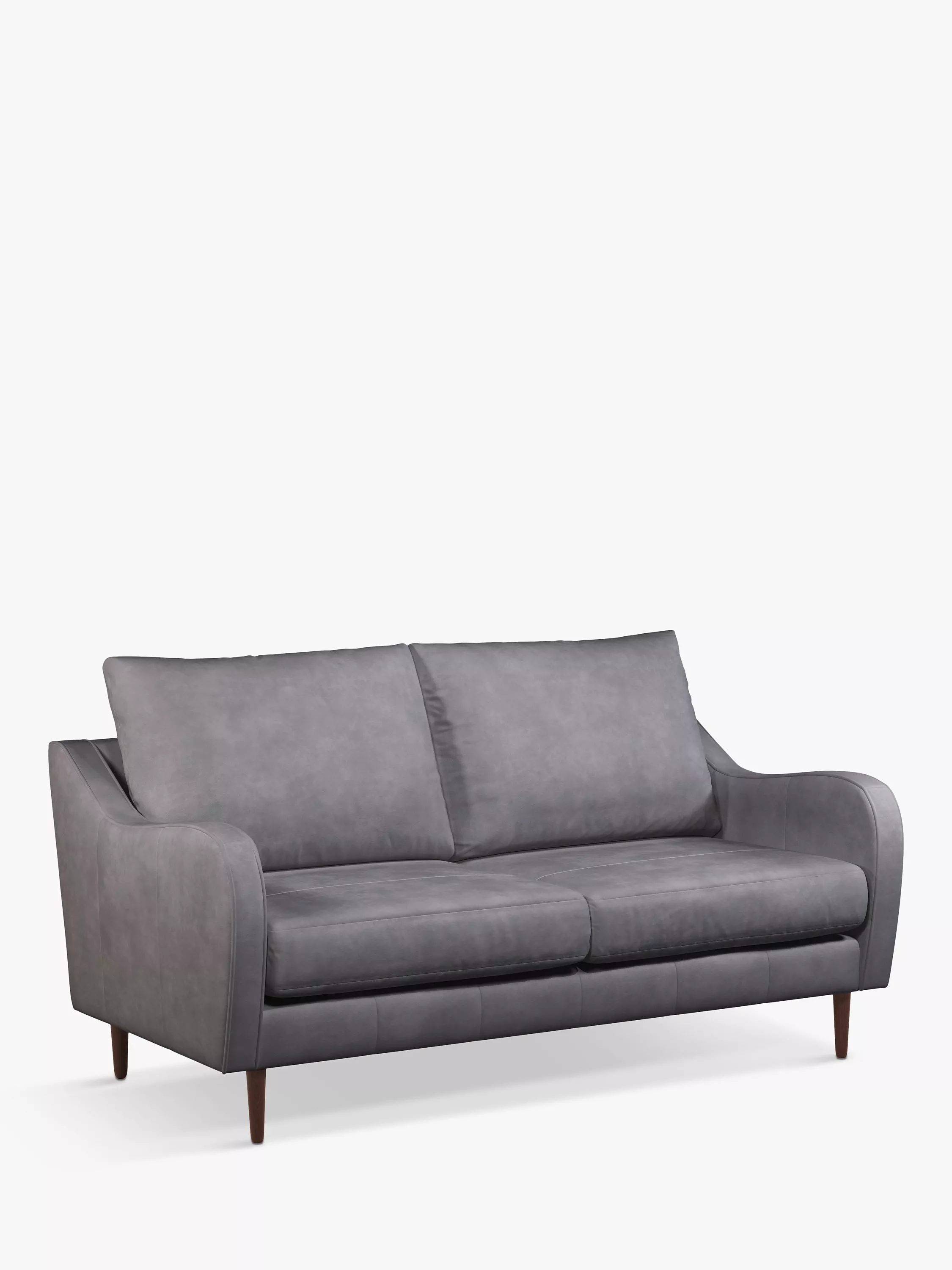 John Lewis & Partners Harp High Back Large 3 Seater Leather Sofa, Dark Leg
