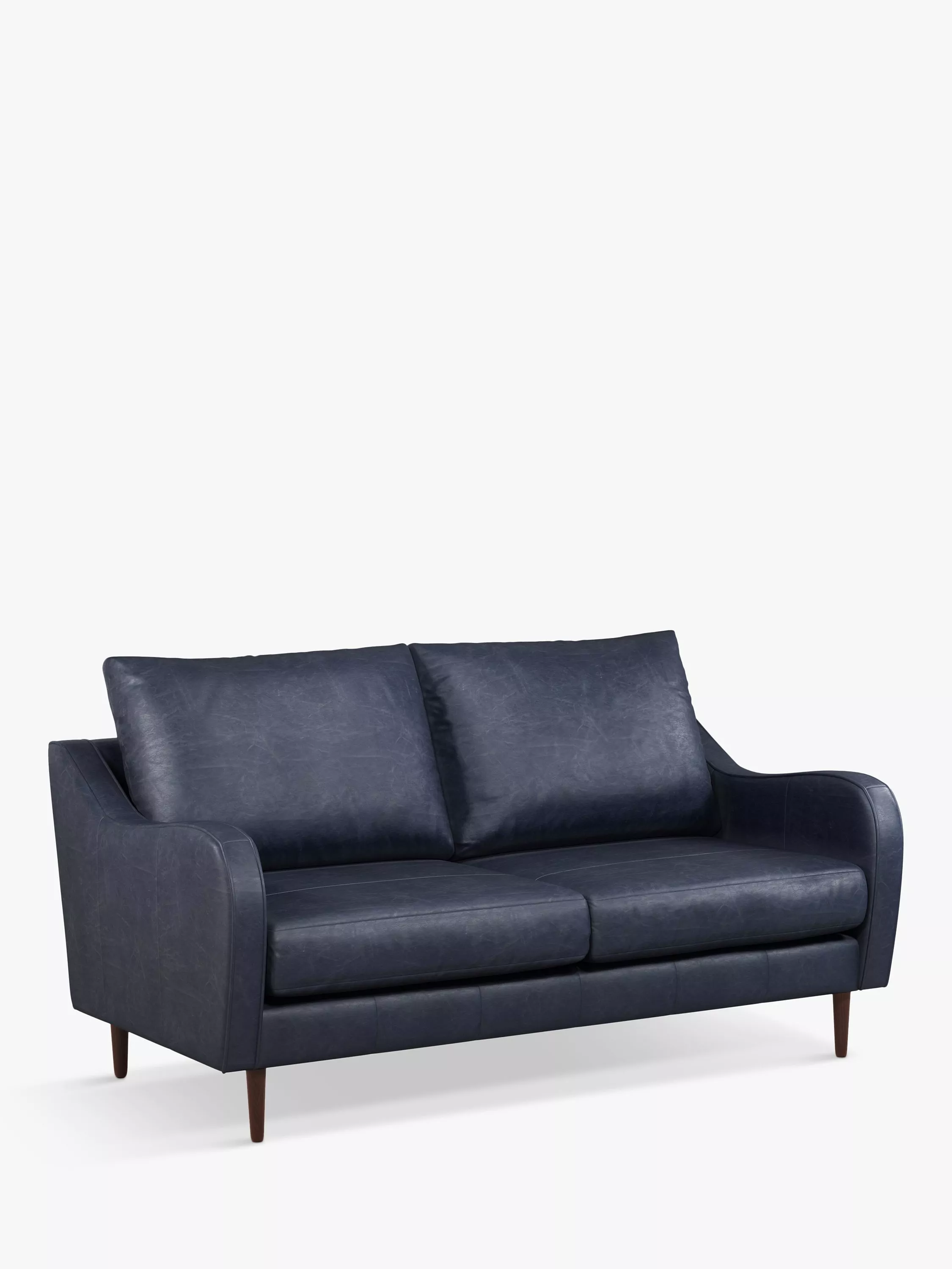 John Lewis & Partners Harp High Back Large 3 Seater Leather Sofa, Dark Leg