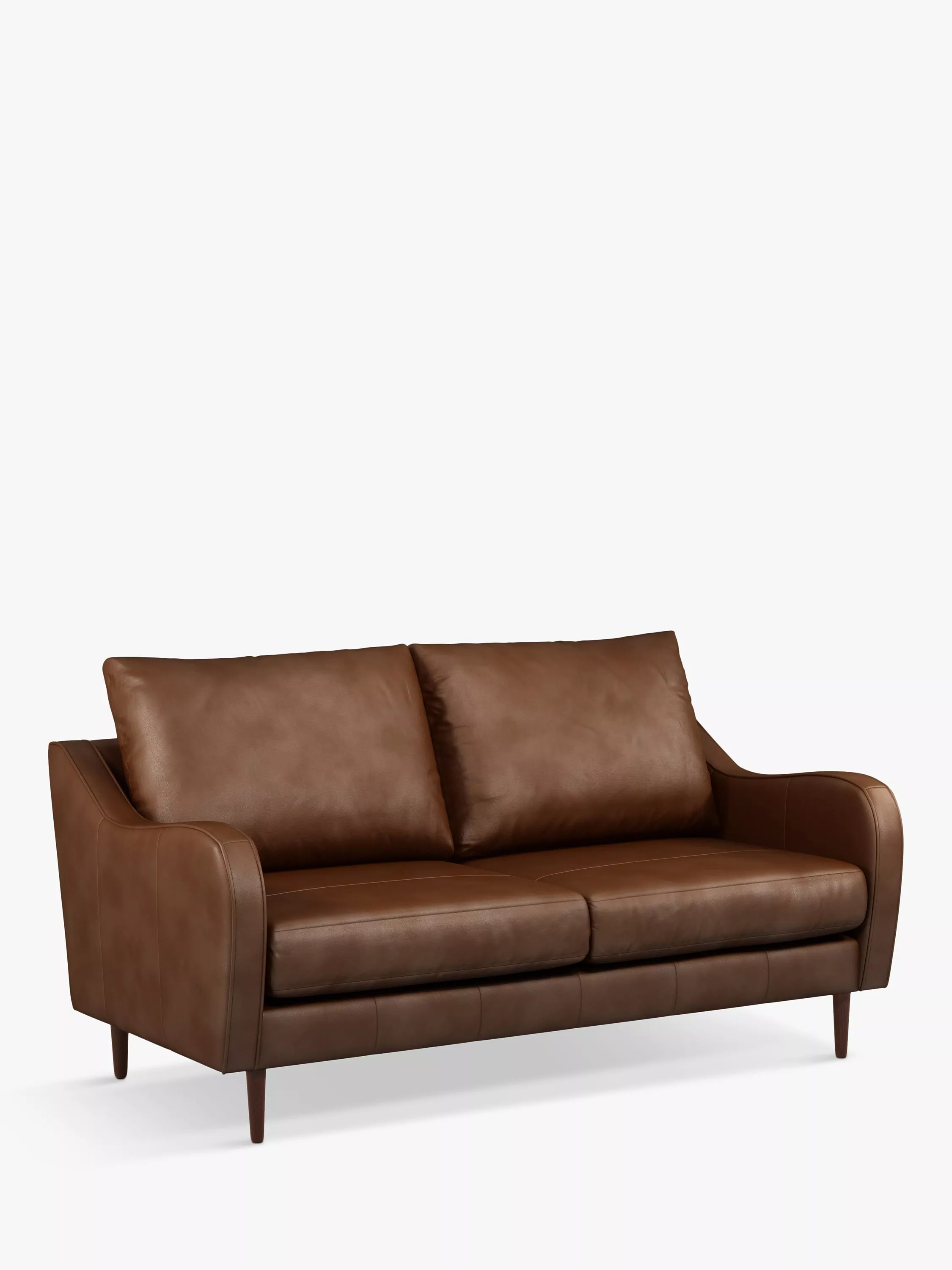 John Lewis & Partners Harp High Back Large 3 Seater Leather Sofa, Dark Leg