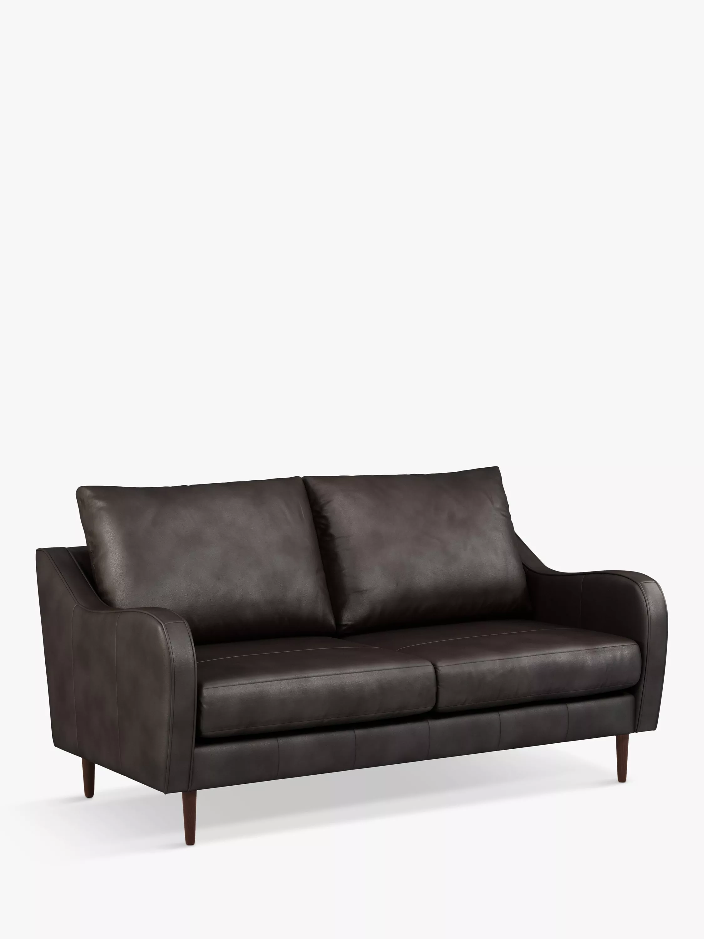 John Lewis & Partners Harp High Back Large 3 Seater Leather Sofa, Dark Leg