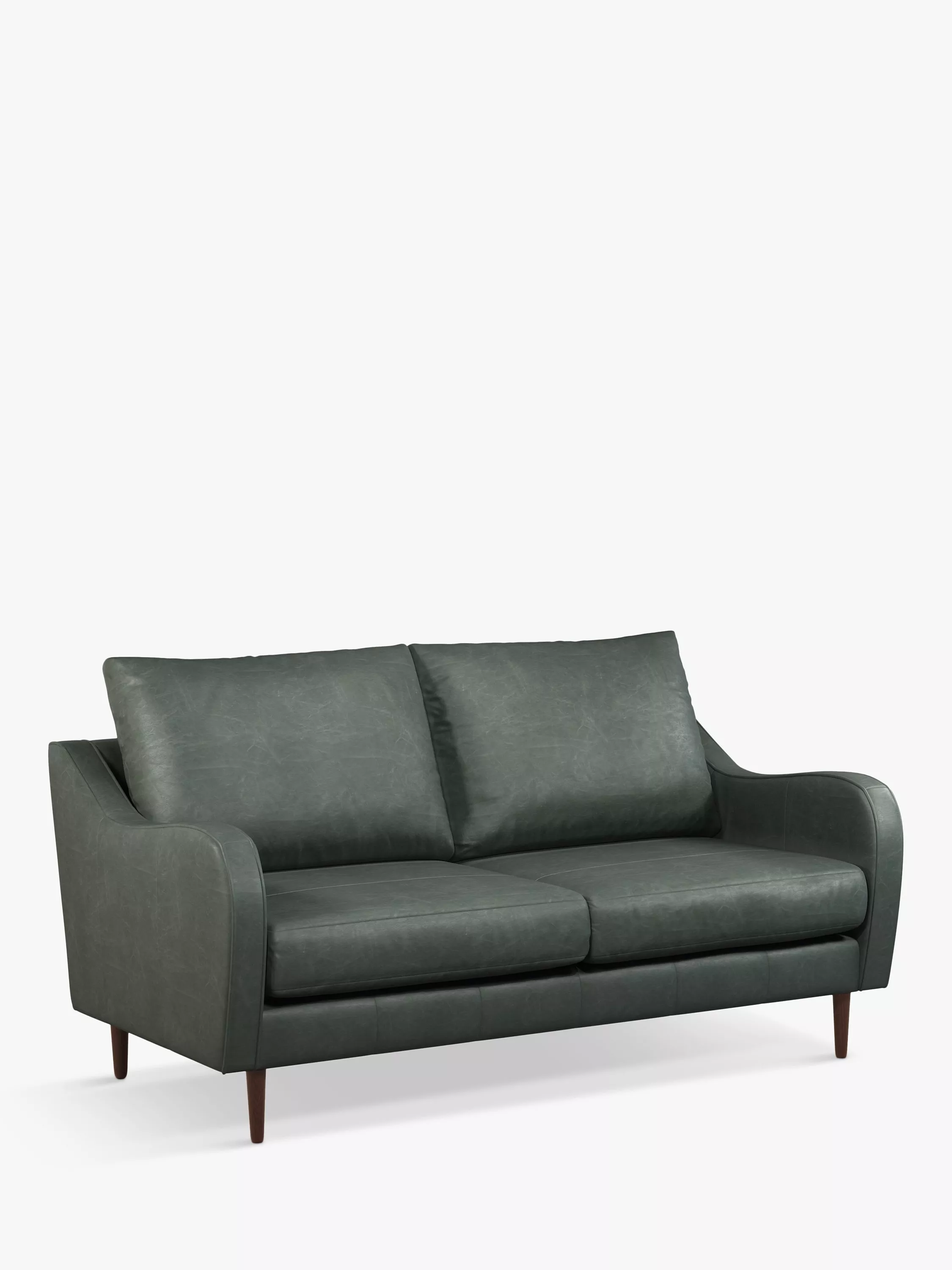 John Lewis & Partners Harp High Back Large 3 Seater Leather Sofa, Dark Leg