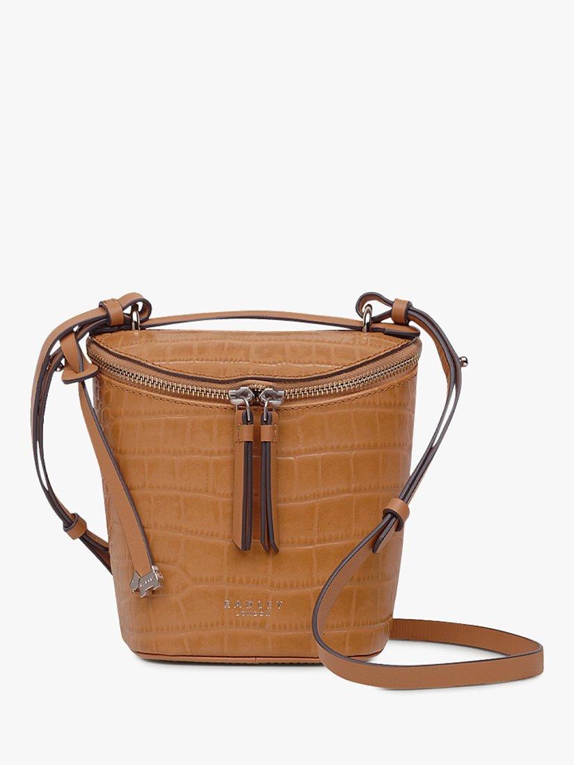 Radley Foster Lane Leather Cross Body Bag, Dark Butter