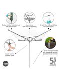 Brabantia Topspinner Rotary Clothes Outdoor Airer Washing Line with Ground Spike and Cover, 50m, Metallic Grey