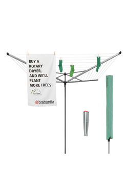 Brabantia Topspinner Rotary Clothes Outdoor Airer Washing Line with Ground Spike and Cover, 50m, Metallic Grey - view 2, Metallic Grey