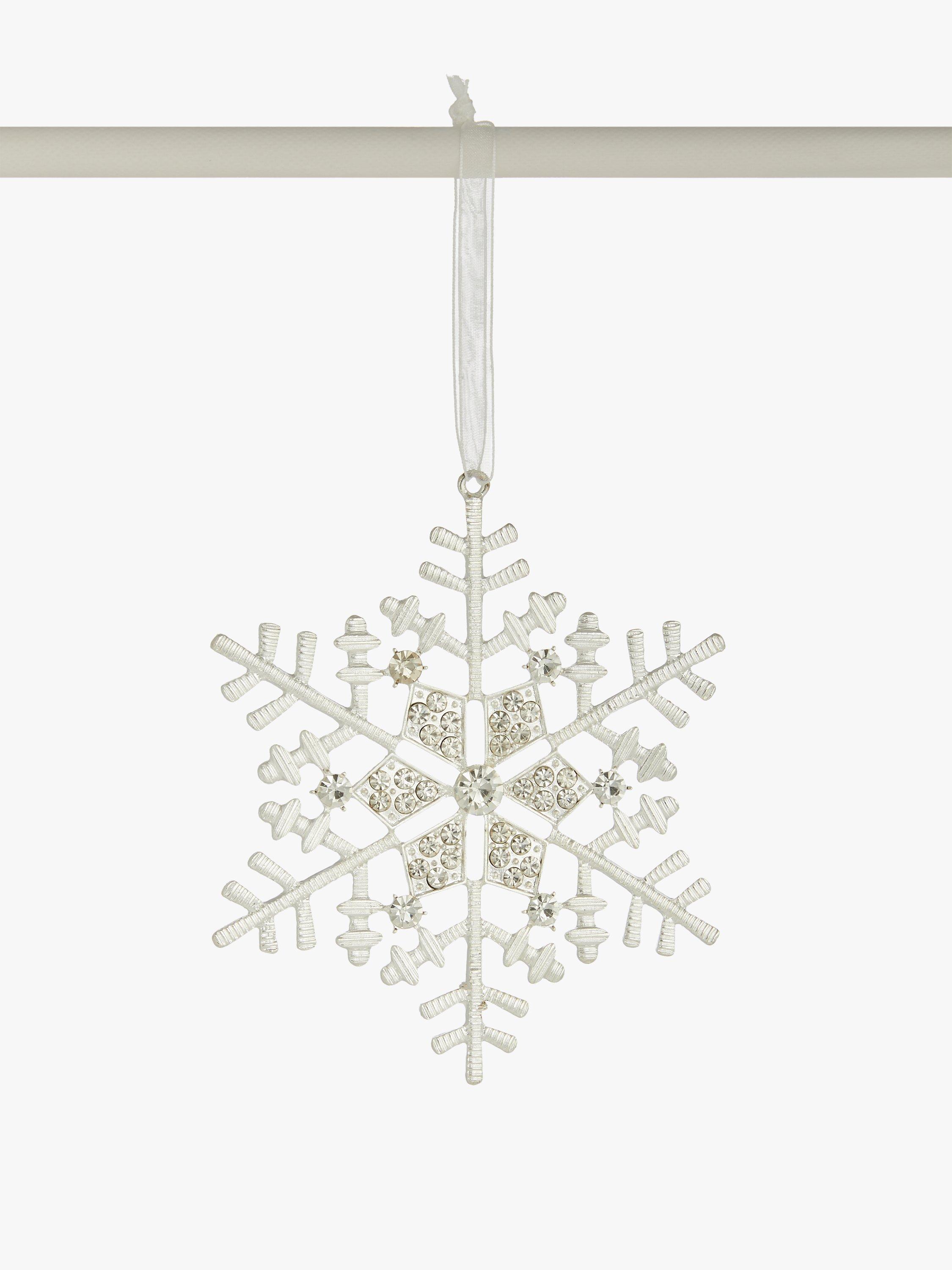 John Lewis & Partners Impressionism Metal Snowflake Tree Decoration, Silver