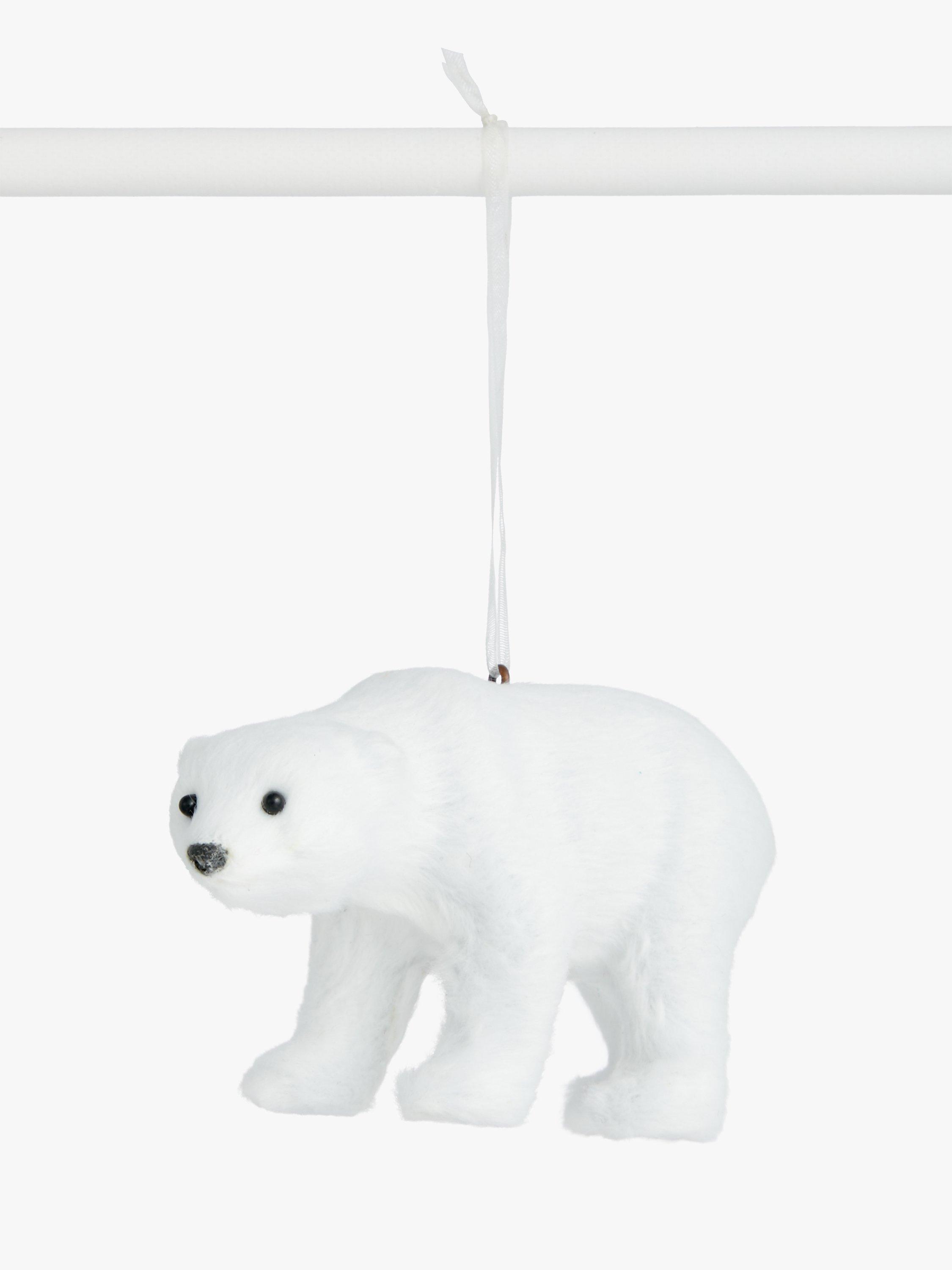 John Lewis & Partners Impressionism Polar Bear Tree Decoration, White