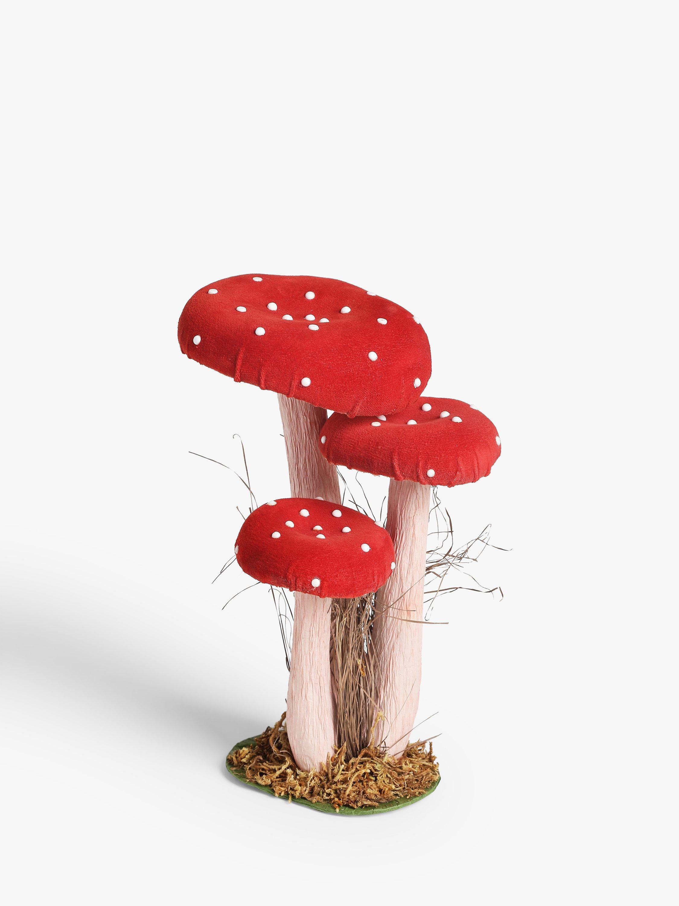 John Lewis & Partners Bloomsbury Mushroom Decoration, Red, Large