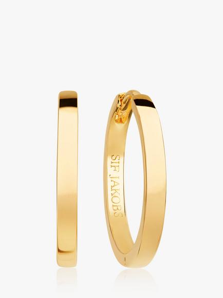 Sif Jakobs Jewellery Ellera Pianura Large Flat Hoop Earrings, Gold