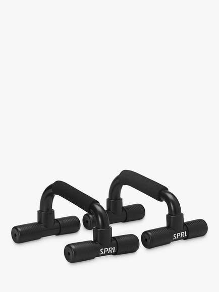 SPRI Ab Wheel, Jump Rope, Resistance Tube & Push Up Bars Home Gym Kit - view 2, Black/Blue