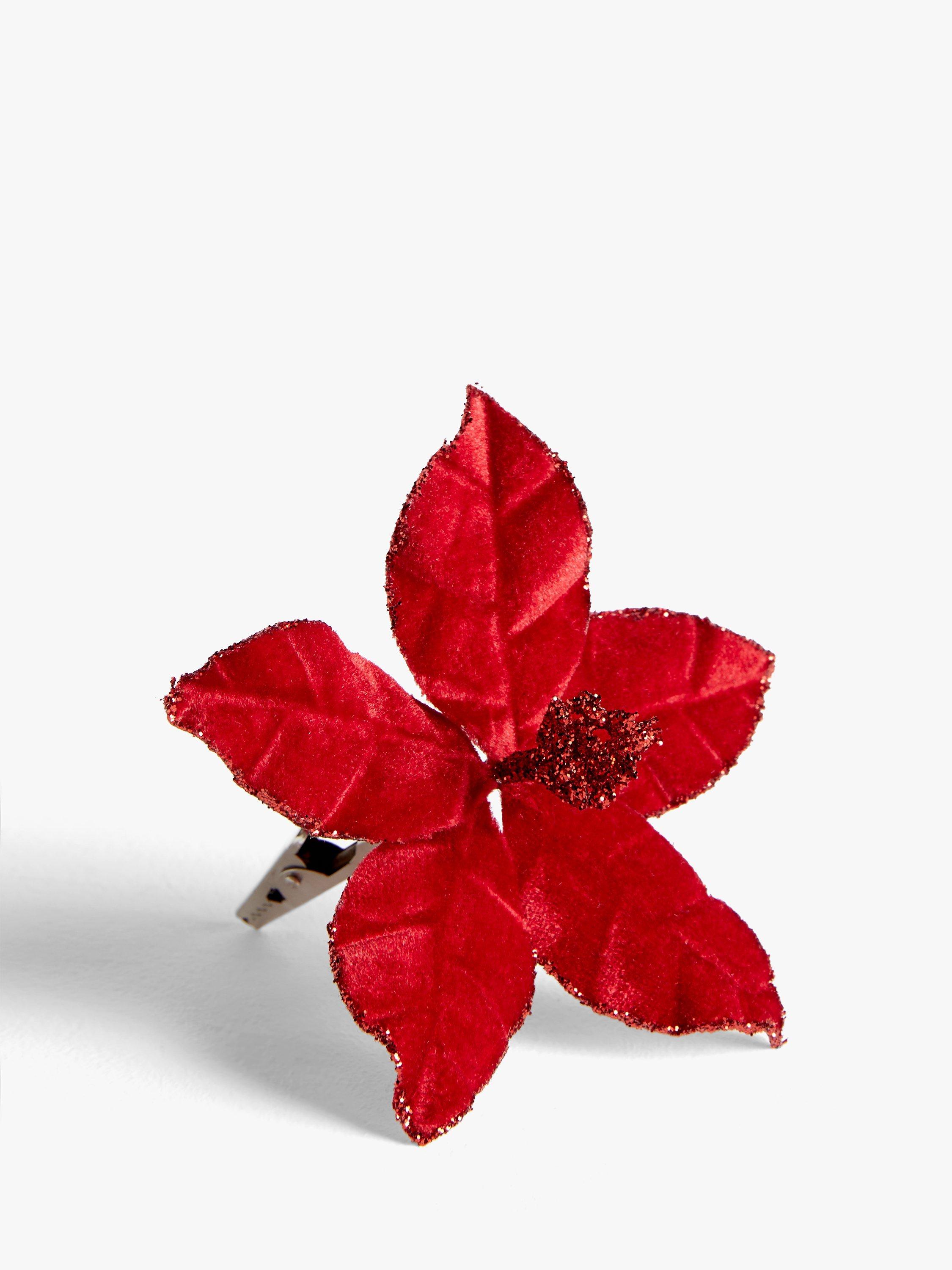 John Lewis & Partners Art of Japan Poinsettia Clip On Decoration, Red