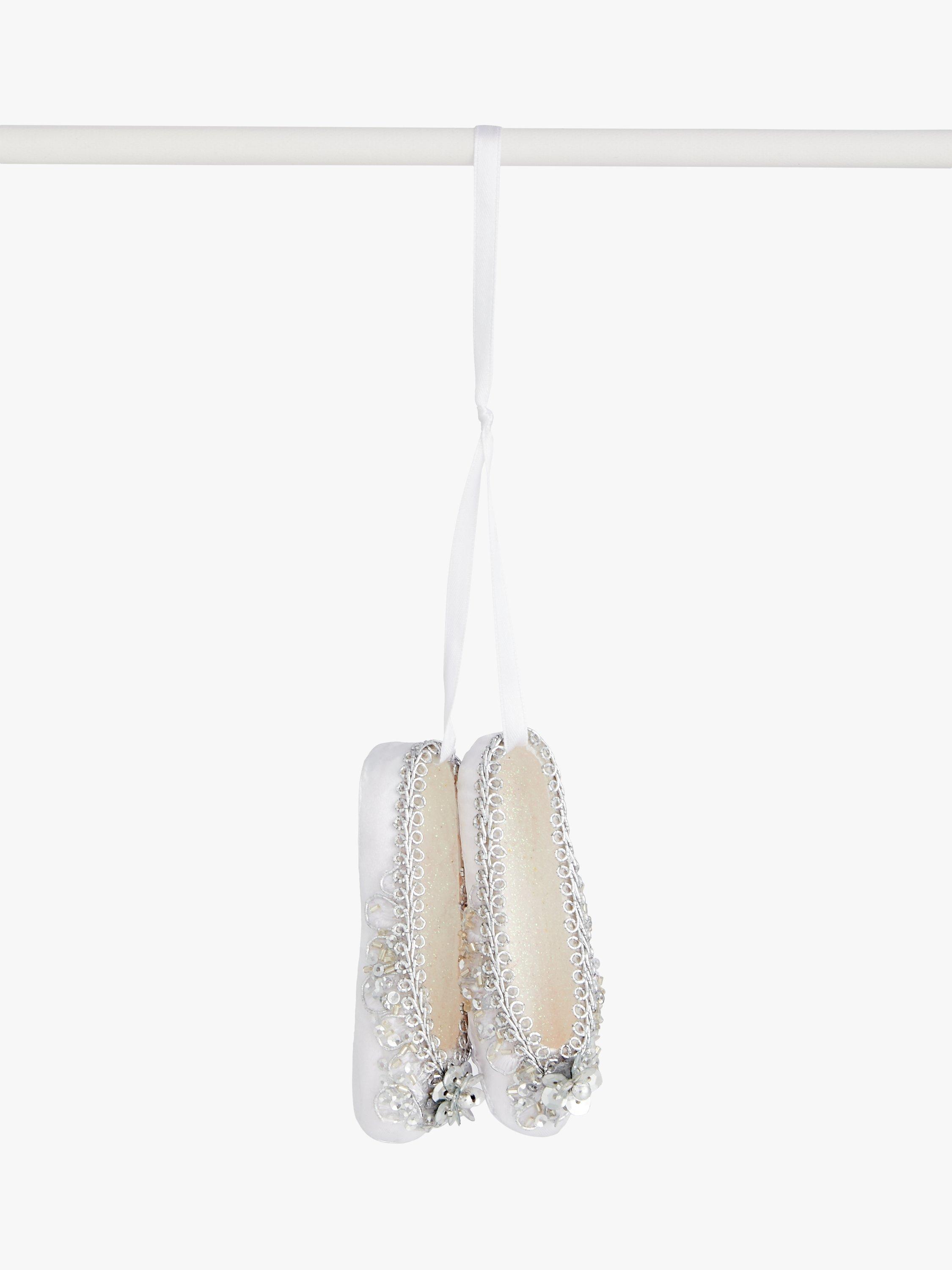 John Lewis & Partners Impressionism Ballet Slipper Tree Decoration, White