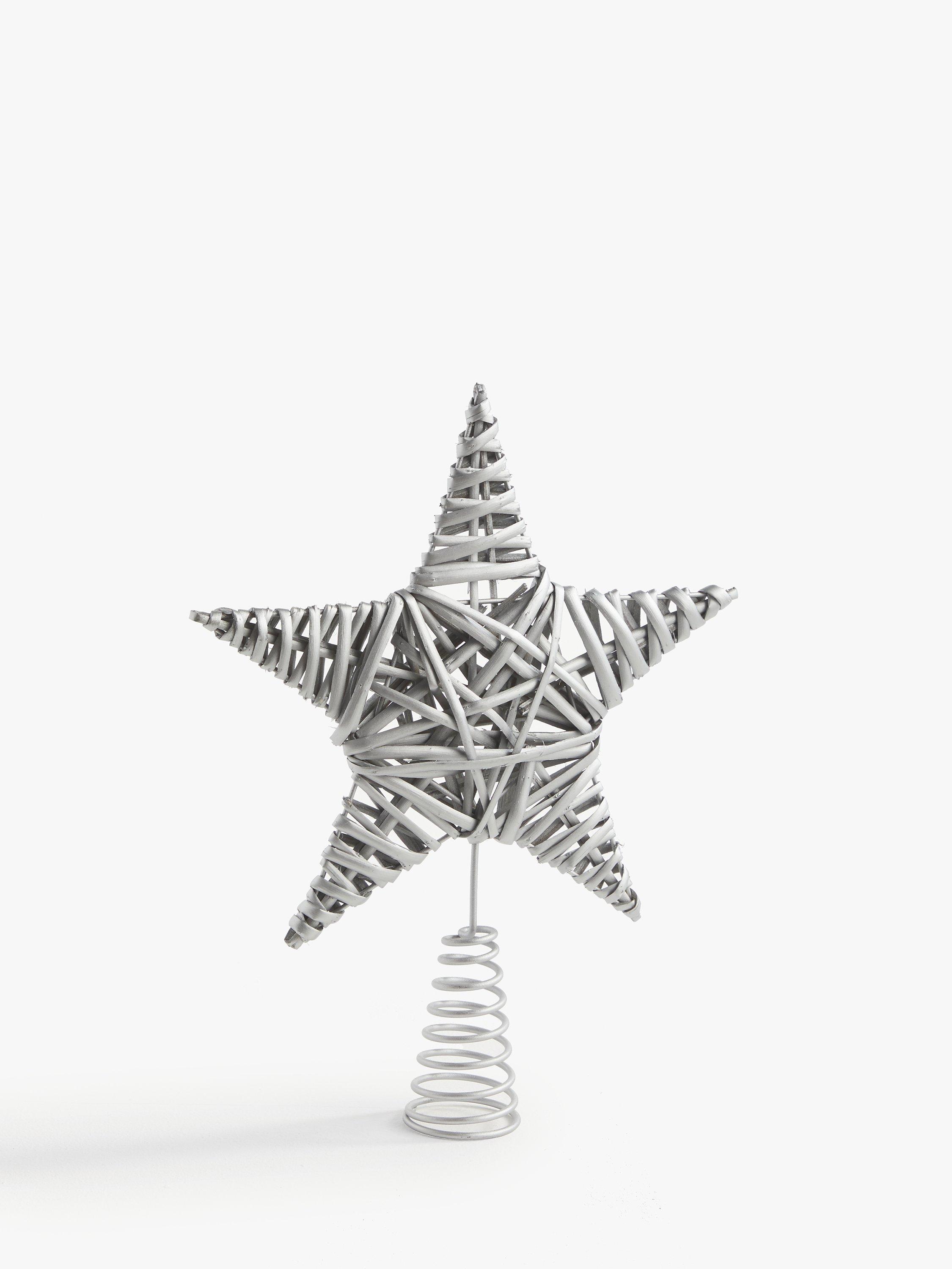 John Lewis & Partners Impressionism Willow Star Tree Topper, Silver