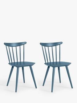 John Lewis Spindle Dining Chair, Set of 2, FSC-Certified (Beech Wood), Blue