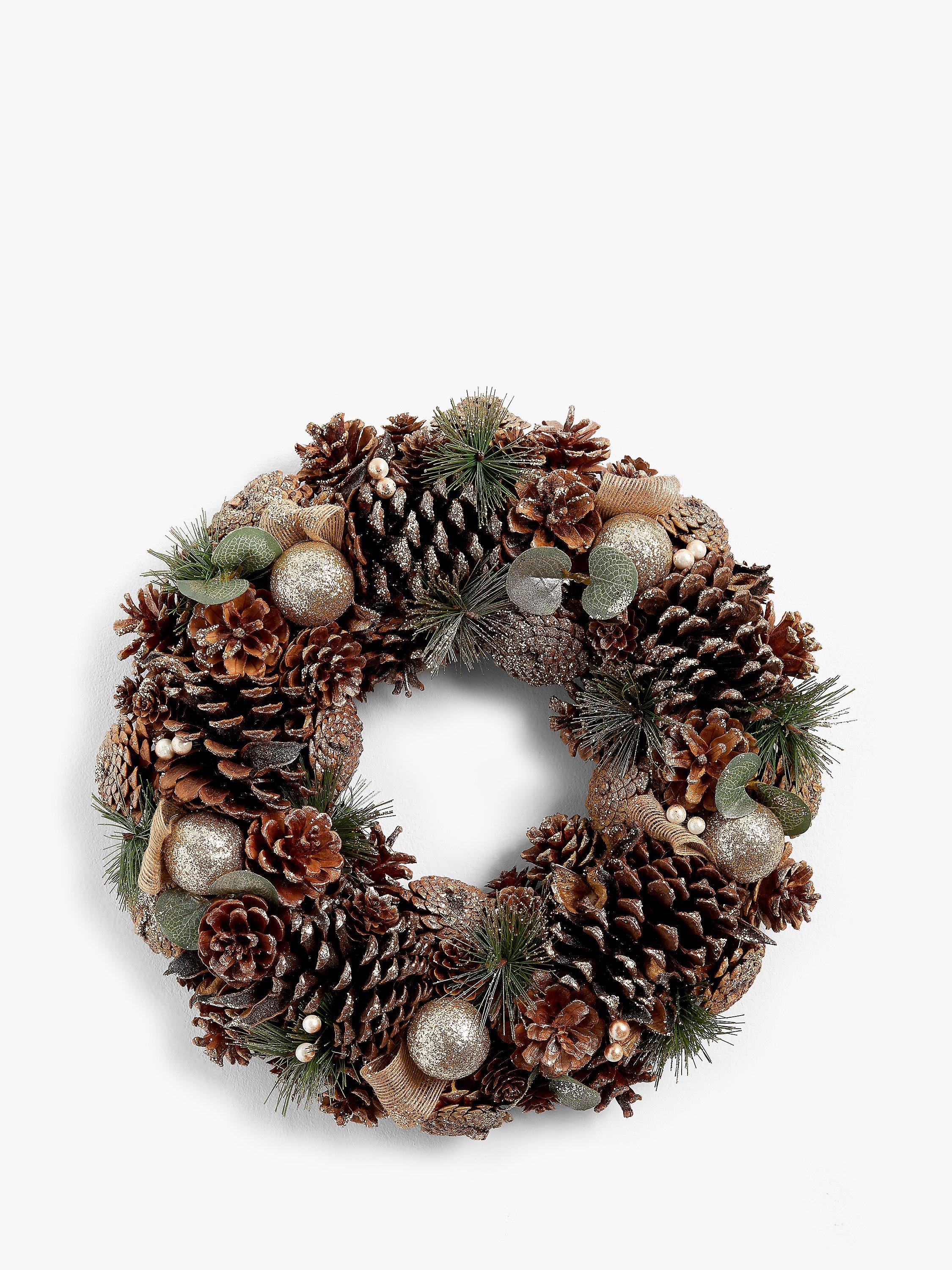 John Lewis & Partners Renaissance Pearl Glitter Wreath, Champagne