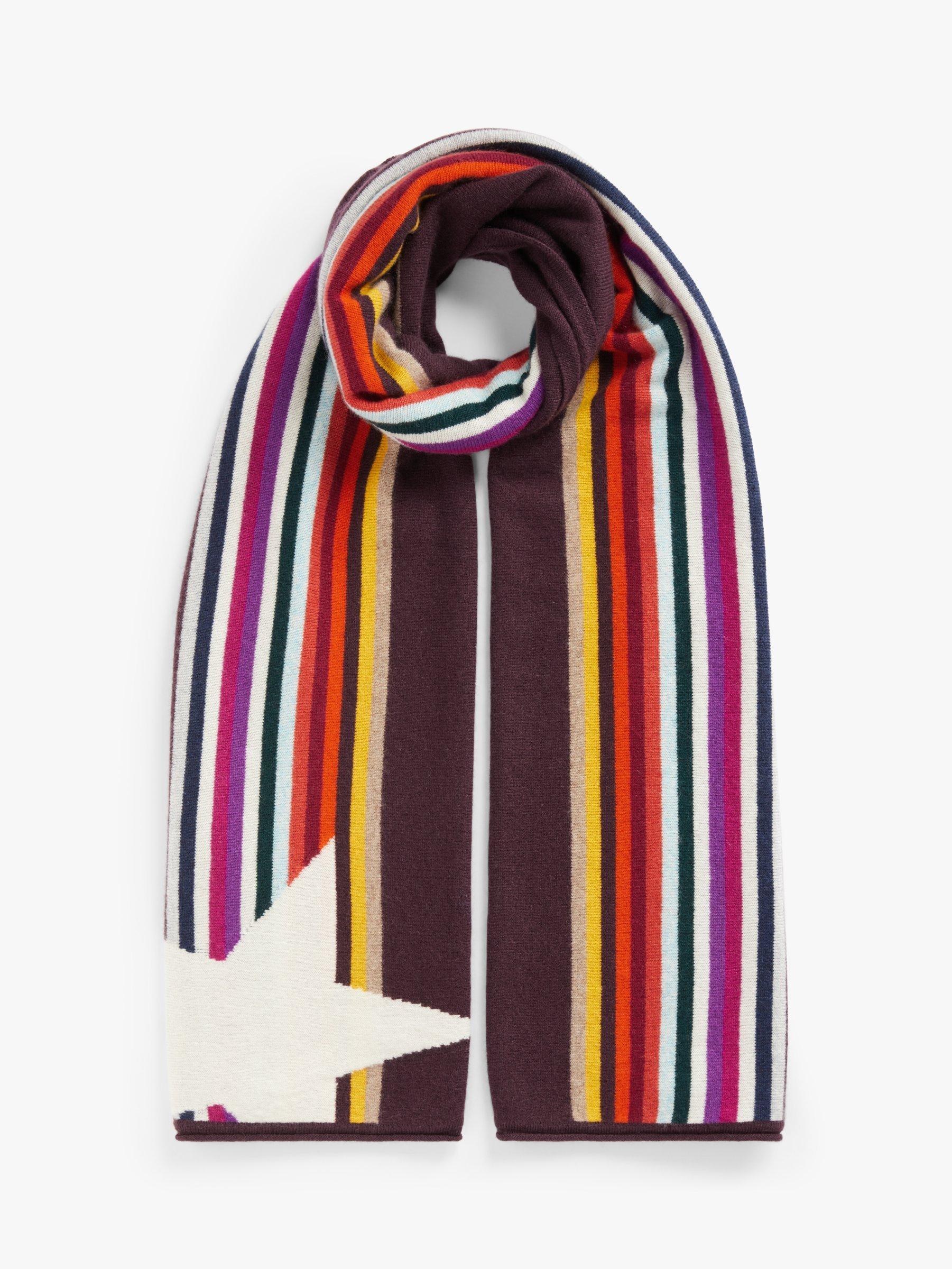John Lewis Rainbow Stripe and Star Cashmere Scarf