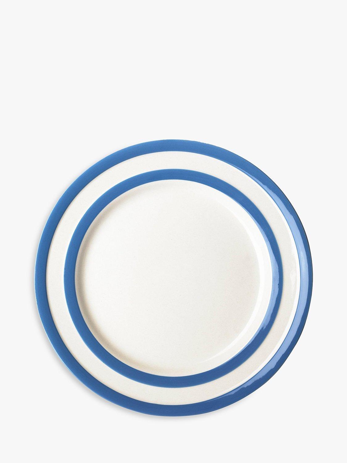 Cornishware Striped Breakfast Plate, 22.8cm, Blue/White