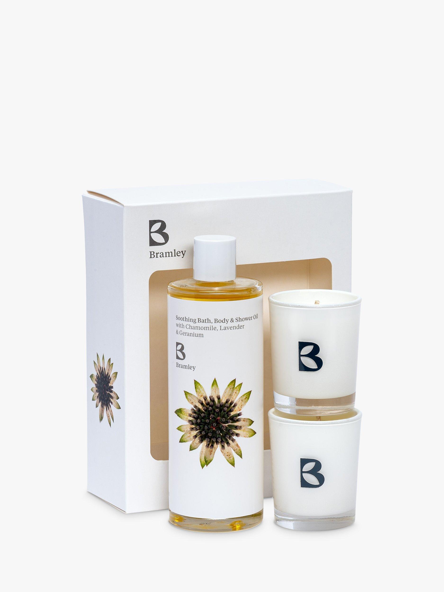 Bramley Soothing Bath, Body & Shower Oil & Scented Candle Gift Set