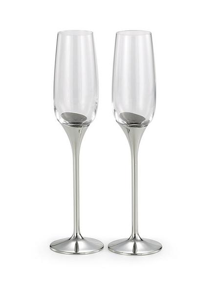 Royal Selangor Domain Champagne Flutes, Set of 2, Silver