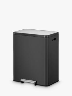 EKO Ecocasa Recycling Pedal Bin, 60L, Black, Black