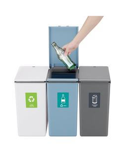 EKO Morandi Rectangular Touch Bin, 20L - view 2, Blue