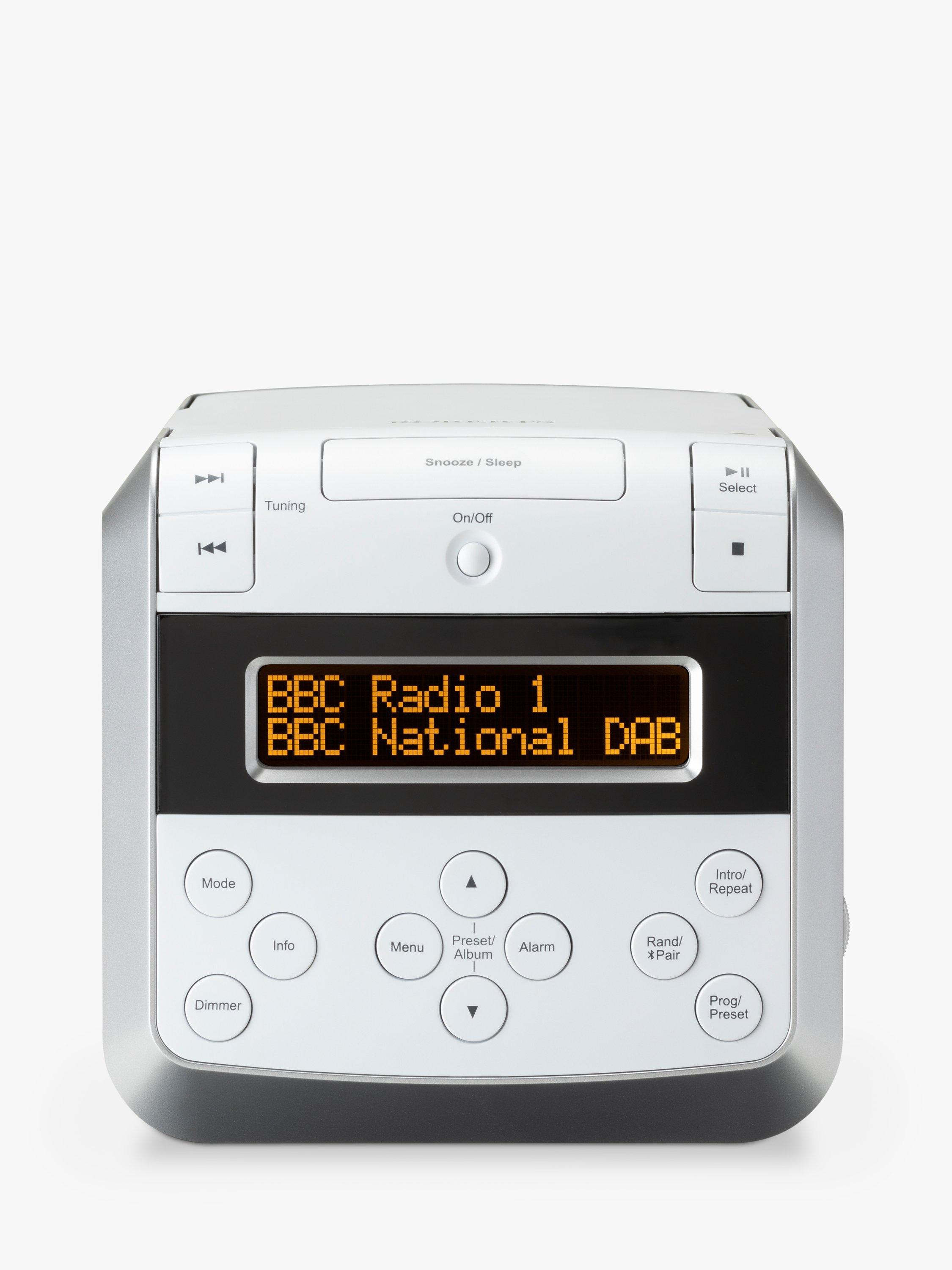 Roberts Sound48 DAB/DAB+/FM/CD Bluetooth Clock Radio, White