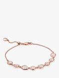 Monica Vinader Siren Mini Nugget Cluster Chain Bracelet, Rose Gold/Rose Quartz