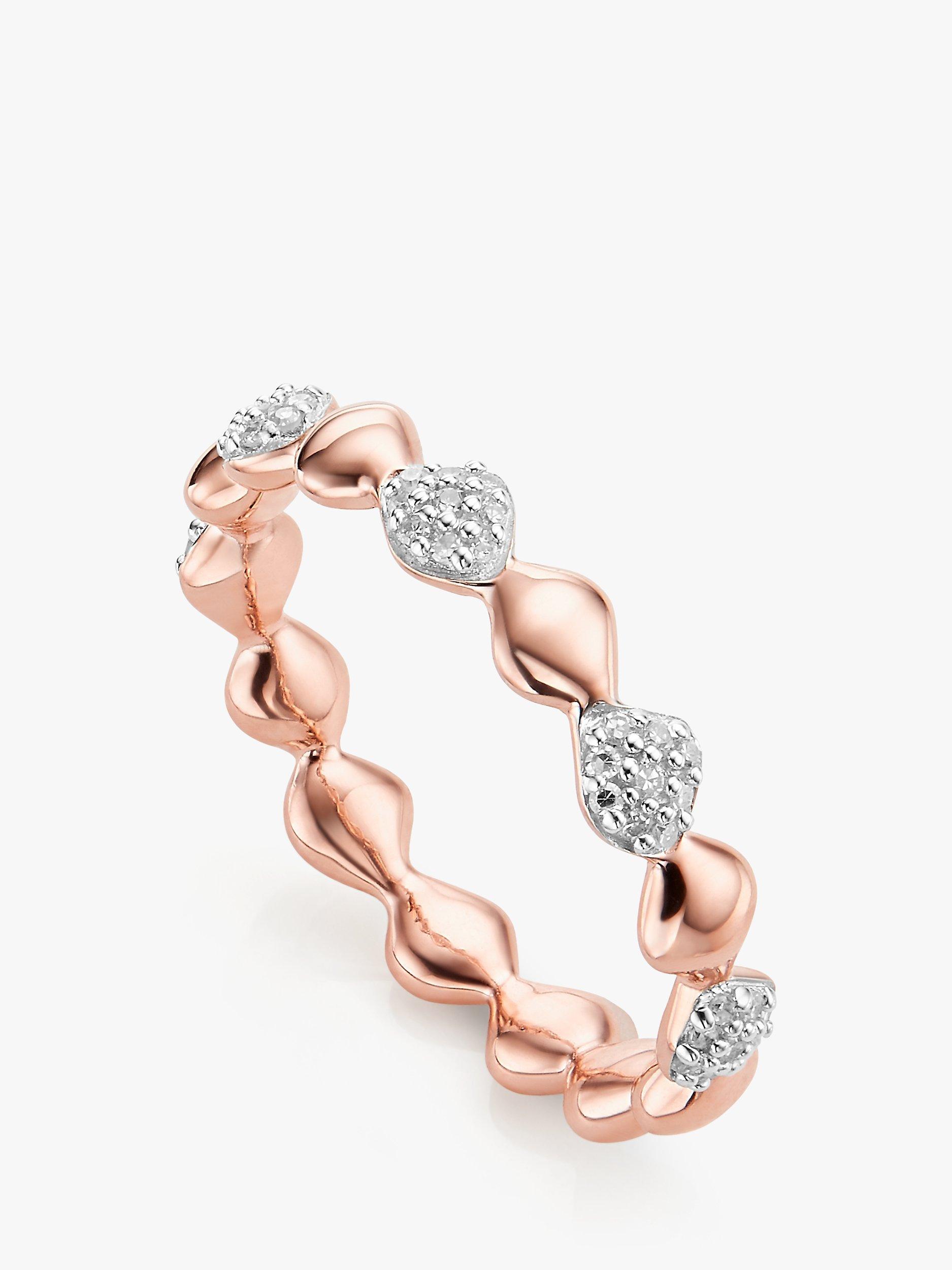 Monica Vinader Nura Teardrop Mixed Eternity Diamond Ring Rose Gold