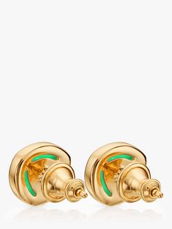Monica Vinader MV Siren™ Gemstone Stud Earrings - view 2, Gold/Green Onyx