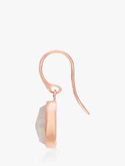 Monica Vinader MV Siren™ Gemstone Wire Earrings - view 2, Rose Gold/Pink Quartz