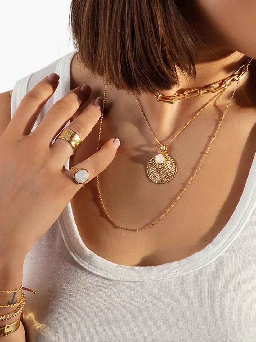 Product image 4 of 7, which shows Monica Vinader Marie Mini Charm, Gold