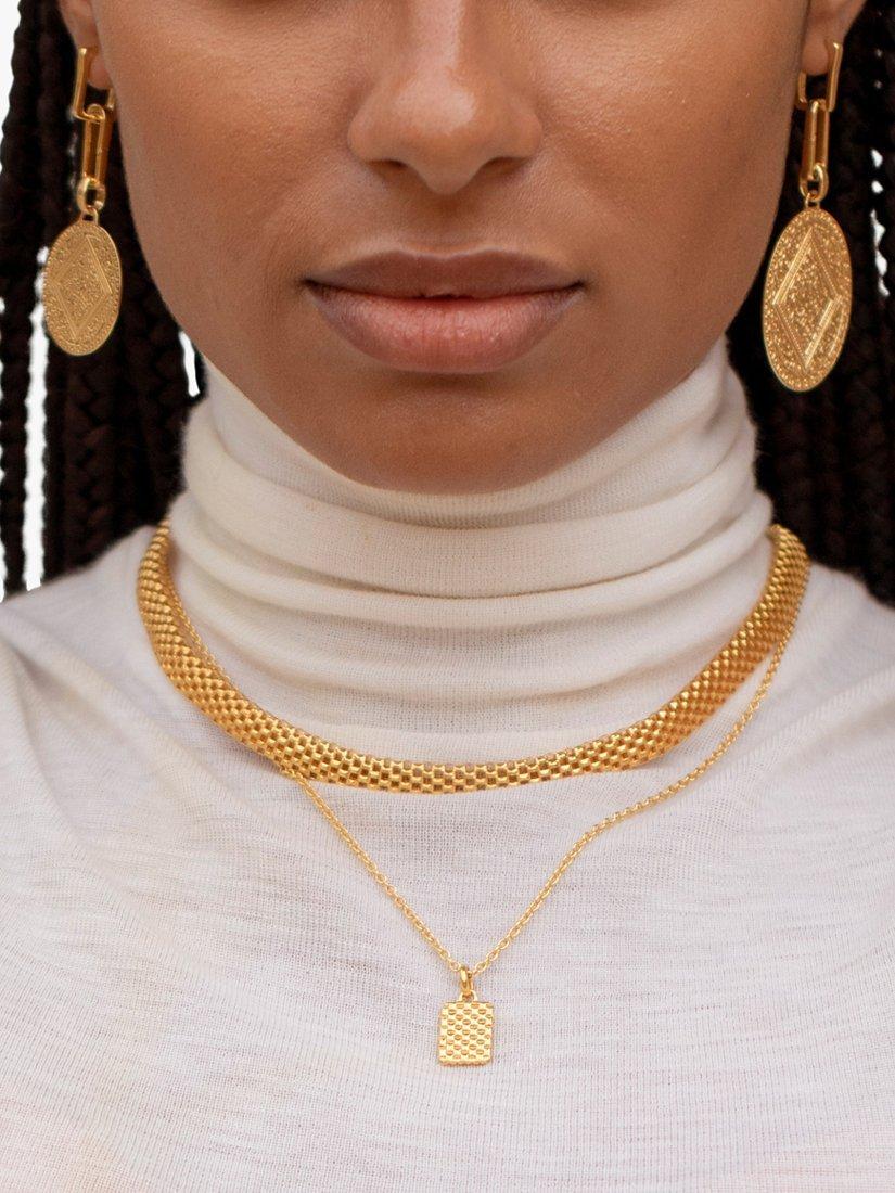 Product image 2 of 7, which shows Monica Vinader Marie Mini Charm, Gold