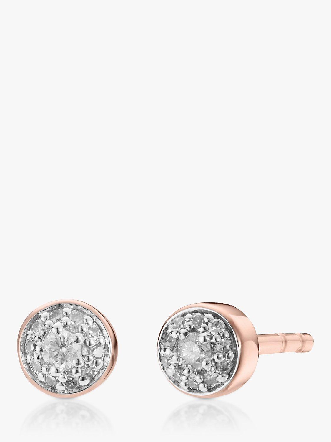 Monica Vinader Fiji Tiny Button Diamond Stud Earrings