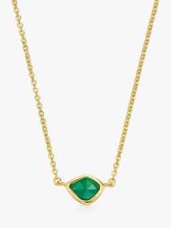 Monica Vinader Siren Mini Nugget Chain Necklace, Green