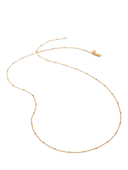 Monica Vinader Fine Beaded Chain Necklace - view 2, Gold